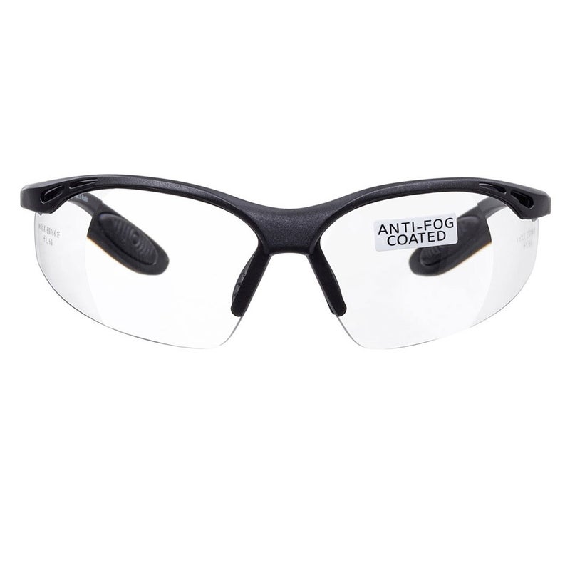 voltX 'Constructor' SAFETY READERS (CLEAR +1.0 Dioptre) Full Lens Reading Safety Glasses ANSI Z87.1+ & CE EN166F, Wraparound Style - Includes Safety Cord with headstop - UV400 anti fog coated lens - Image 1